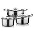 Coobinox® Baron フルステンレススチール製3ピース調理器具セット(CO-12-10) 18cm ソースパン 20cm ストックポット 22cm 浅い鍋 IH 対応